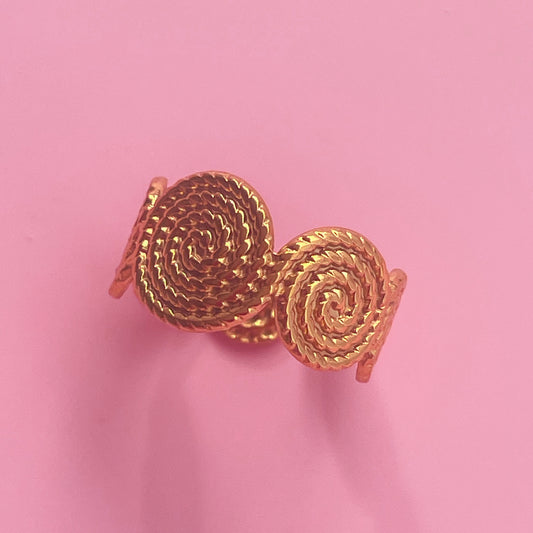 Spiral Ring | Ajustable | Stainless Steel + 18K Gold Plated